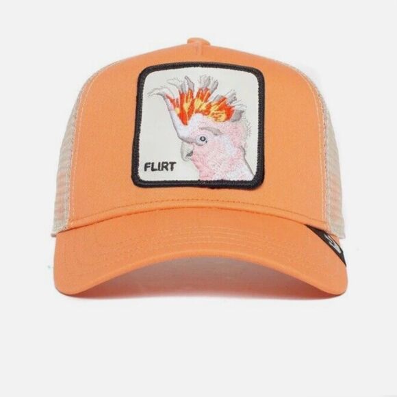 Goorin Bros The Farm Animal Trucker Hat The Flirty Bird Coral cockatoo NWT - Picture 1 of 8